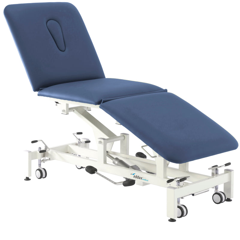 Addax Practice Manager Hydraulic Treatment Couch - 3 Sections - Blue