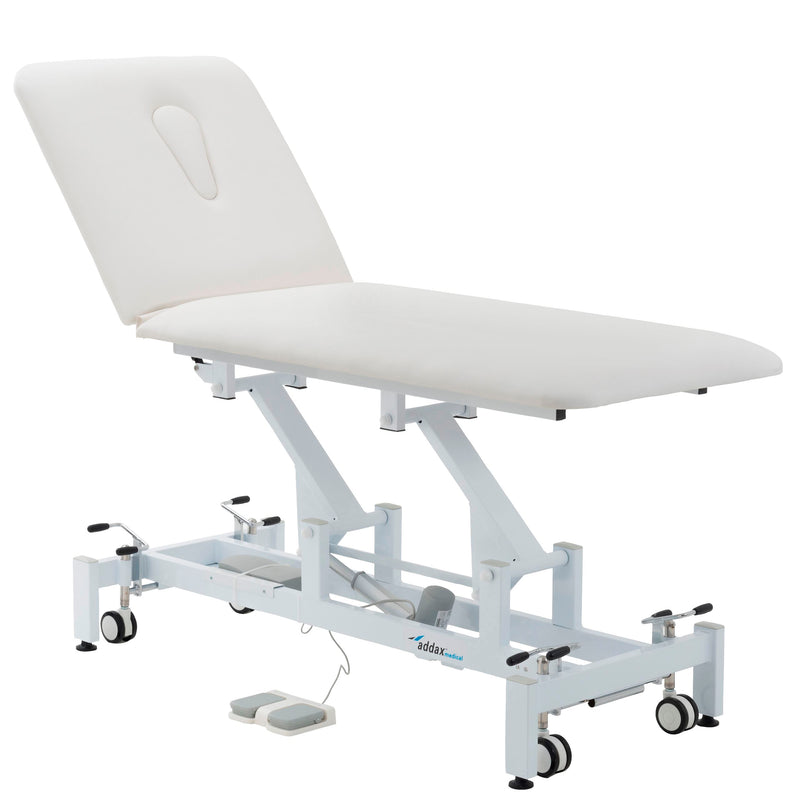 Addax Practice Manager Electric Treatment Couch - 2 Sections - White Shop@PhysioWorld Ltd
