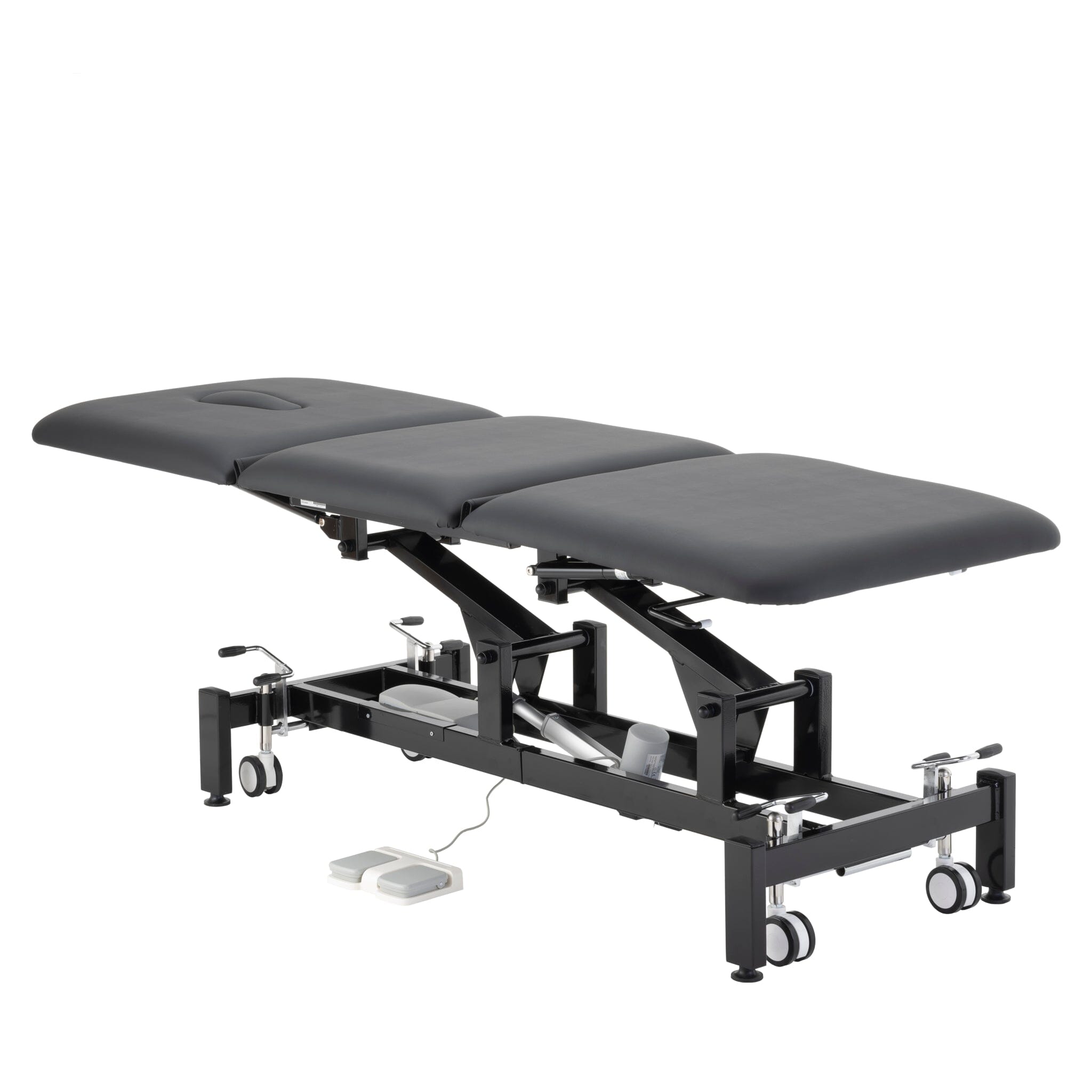Addax Practice Manager Electric Treatment Couch for Tattoo Studios - 3 Sections All Black Shop@PhysioWorld Ltd