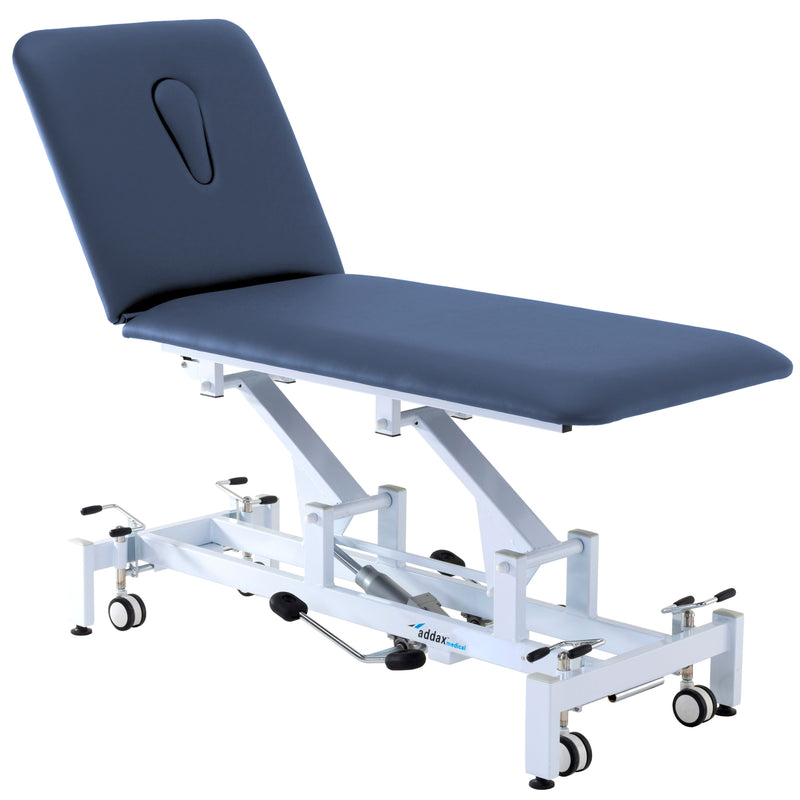 Addax Practice Manager Hydraulic Treatment Couch - 2 Sections - Blue Shop@PhysioWorld Ltd