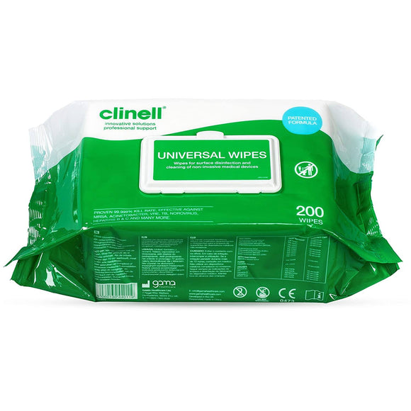 Clinell Universal Wipes (200 Pack) Shop@PhysioWorld Ltd 