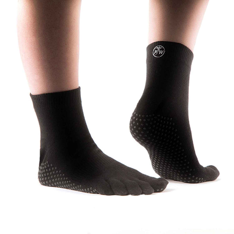 PhysioWorld Full Toe Socks - Black - Pack of 10 PhysioWorld Black M (6-8.5 UK)