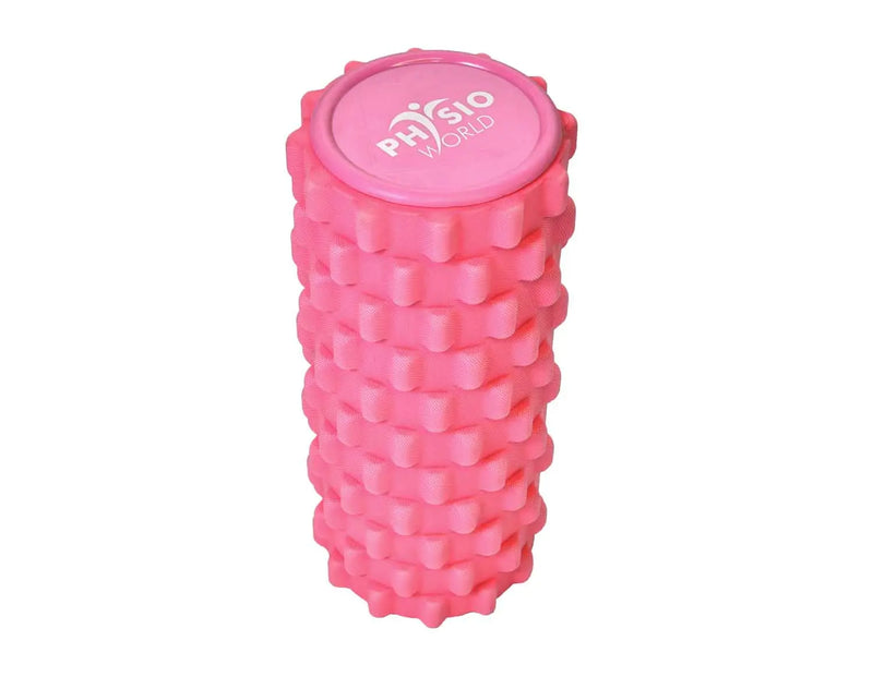 PhysioWorld Grid Foam Roller 33x15cm PhysioWorld Pink