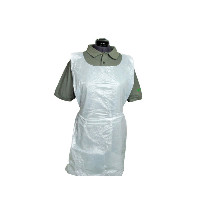White Disposable Polythene Aprons on a ROLL x 200 Shop@PhysioWorld Ltd
