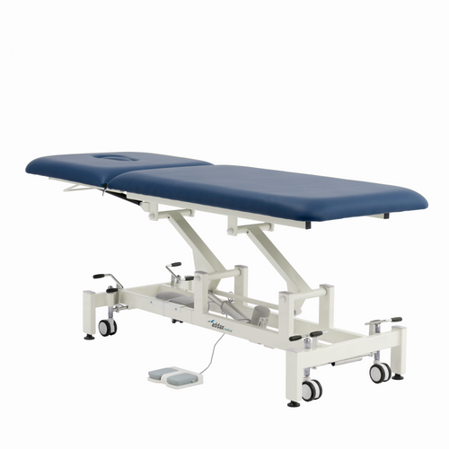 Addax Practice Manager Electric Treatment Couch - 2 Sections - Blue