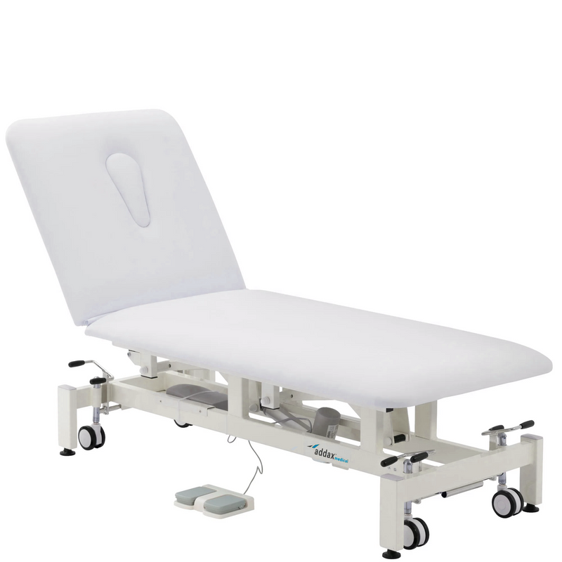 Addax Practice Manager Electric Treatment Couch - 2 Sections - White