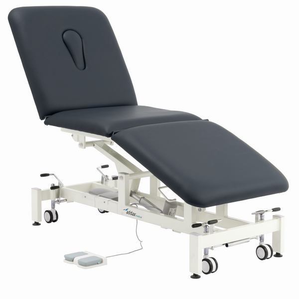 Addax Practice Manager Electric Treatment Couch - 3 Sections - Black