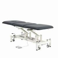 Addax Practice Manager Electric Treatment Couch - 3 Sections - Black