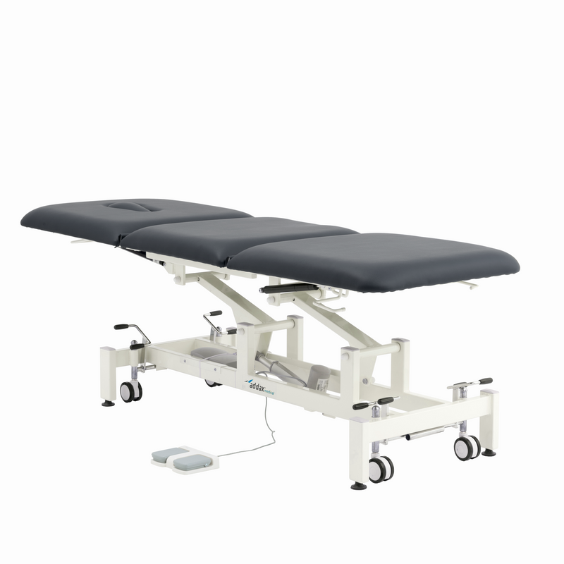 Addax Practice Manager Electric Treatment Couch - 3 Sections - Black