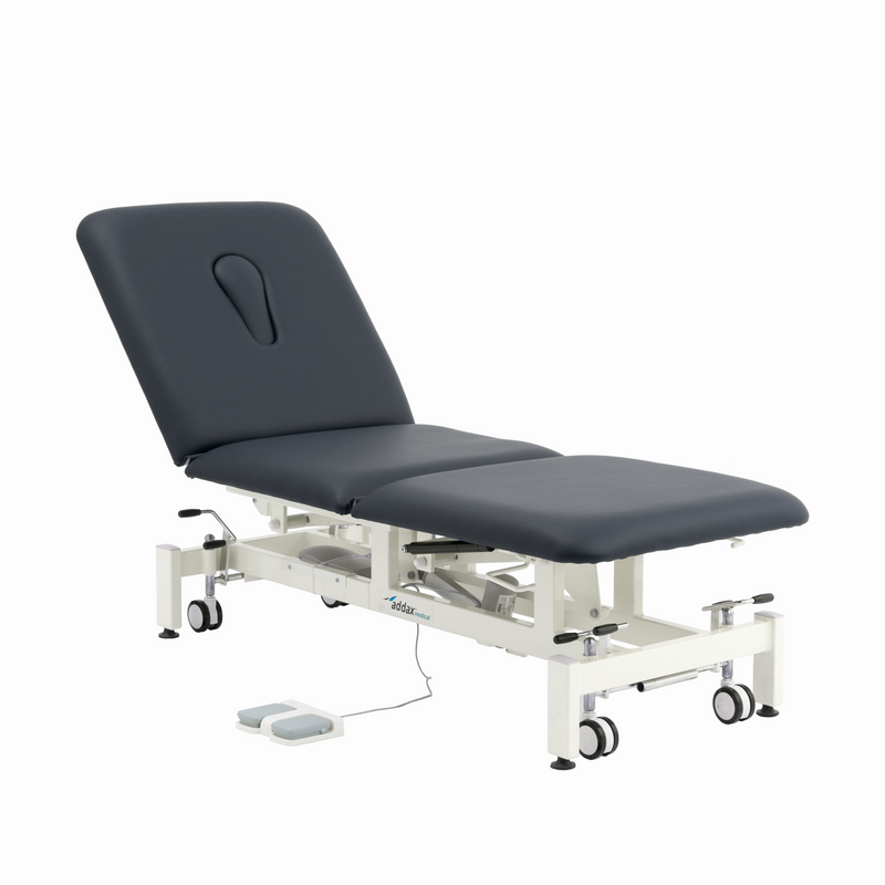 Addax Practice Manager Electric Treatment Couch - 3 Sections - Black