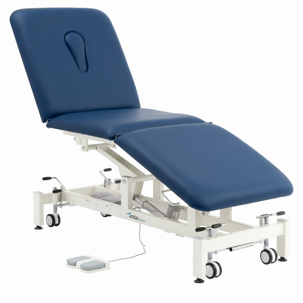 Addax Practice Manager Electric Treatment Couch - 3 Sections - Blue
