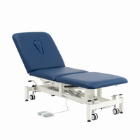 Addax Practice Manager Electric Treatment Couch - 3 Sections - Blue