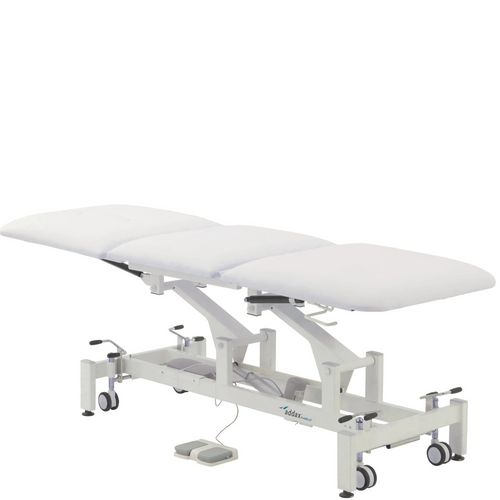 Addax Practice Manager Electric Treatment Couch - 3 Sections - White