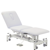 Addax Practice Manager Electric Treatment Couch - 3 Sections - White
