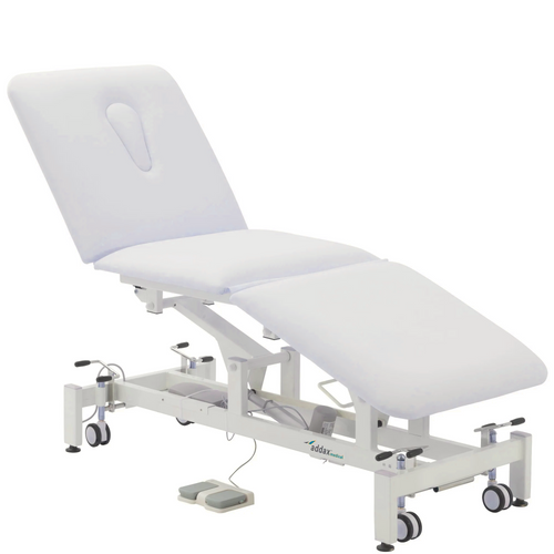 Addax Practice Manager Electric Treatment Couch - 3 Sections - White