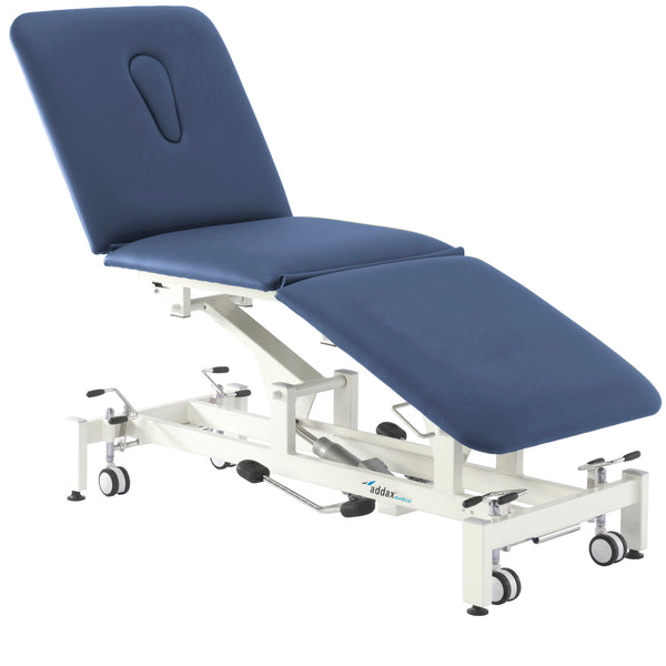 Addax Practice Manager Hydraulic Treatment Couch - 3 Sections - Blue