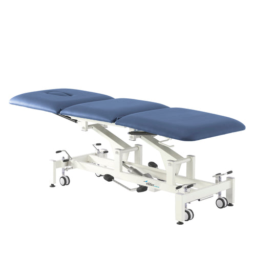 Addax Practice Manager Hydraulic Treatment Couch - 3 Sections - Blue