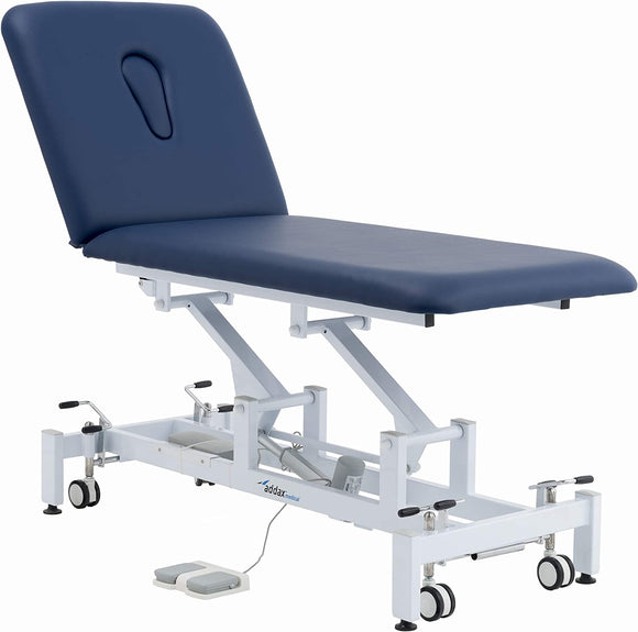 Addax Practice Manager Electric Treatment Couch - 2 Sections - Blue Addax 