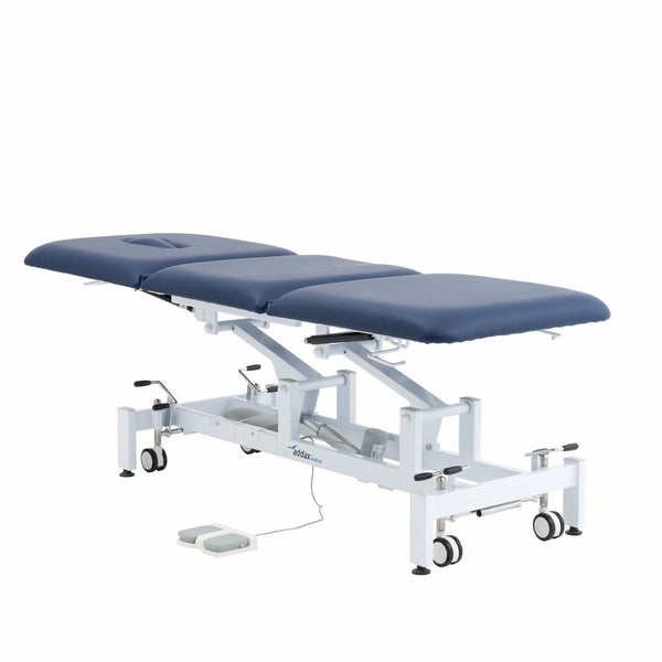 Addax Practice Manager Electric Treatment Couch - 3 Sections - Blue Addax 