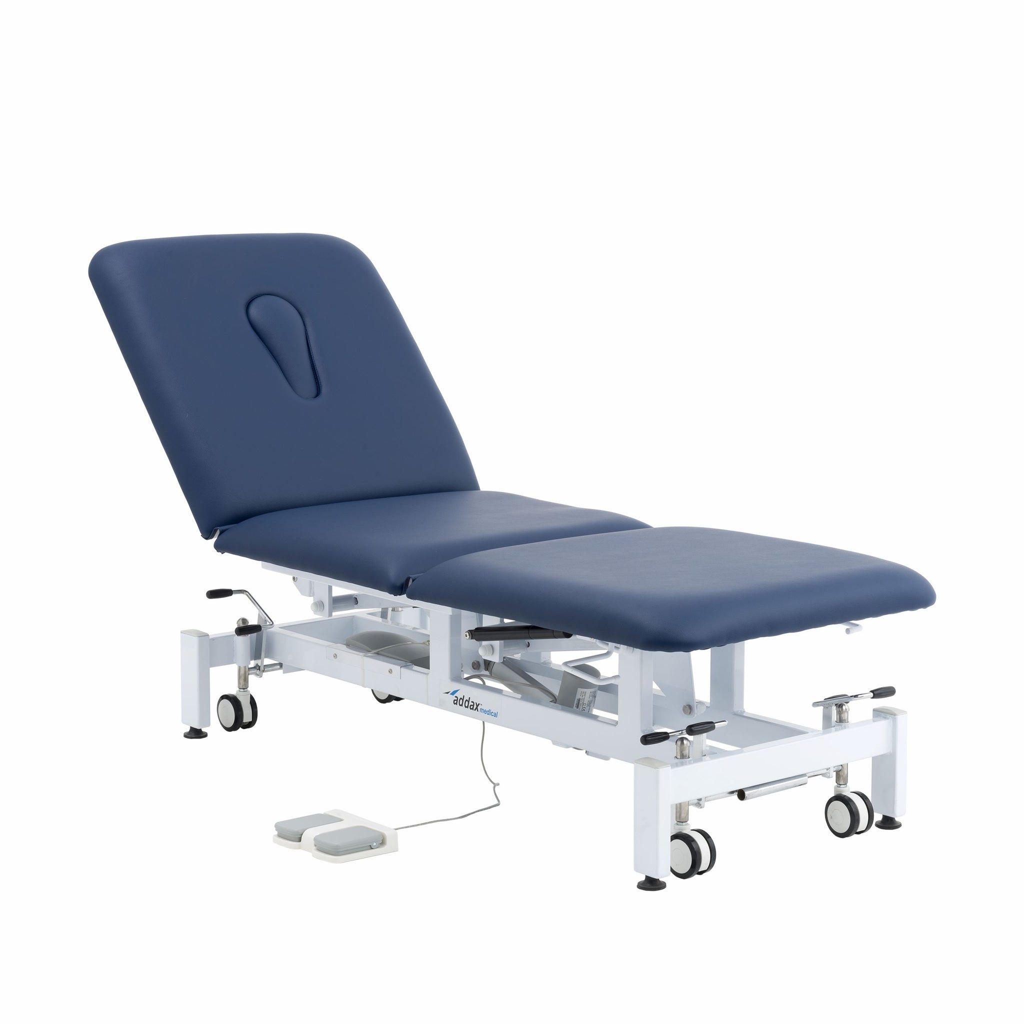 Addax Practice Manager Electric Treatment Couch - 3 Sections - Blue Addax 