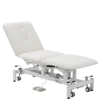 Addax Practice Manager Electric Treatment Couch - 3 Sections - White Shop@PhysioWorld Ltd 