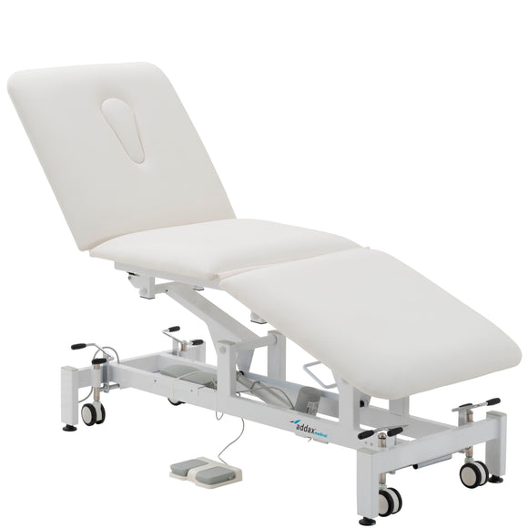 Addax Practice Manager Electric Treatment Couch - 3 Sections - White Shop@PhysioWorld Ltd 