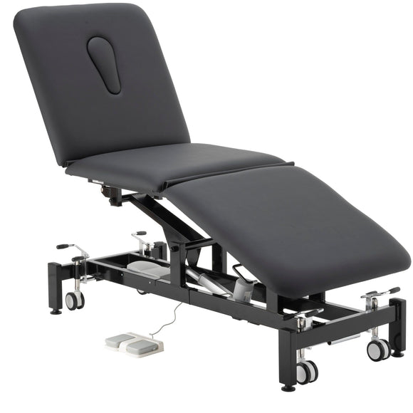 Addax Practice Manager Electric Treatment Couch for Tattoo Studios - 3 Sections All Black Shop@PhysioWorld Ltd 