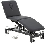 Addax Practice Manager Electric Treatment Couch for Tattoo Studios - 3 Sections All Black Shop@PhysioWorld Ltd 