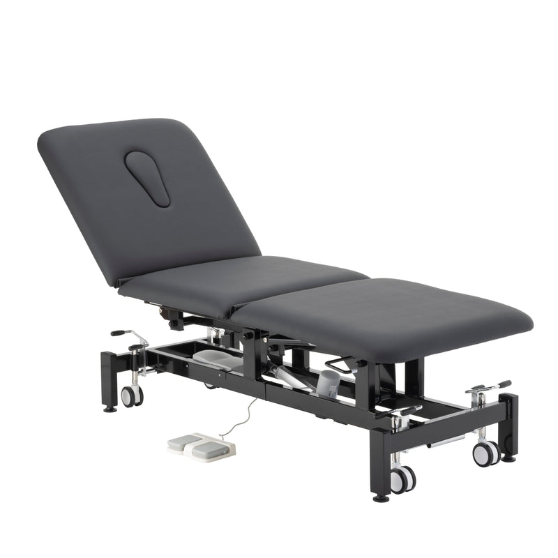 Addax Practice Manager Electric Treatment Couch for Tattoo Studios - 3 Sections All Black Shop@PhysioWorld Ltd 