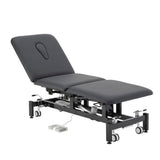 Addax Practice Manager Electric Treatment Couch for Tattoo Studios - 3 Sections All Black Shop@PhysioWorld Ltd 