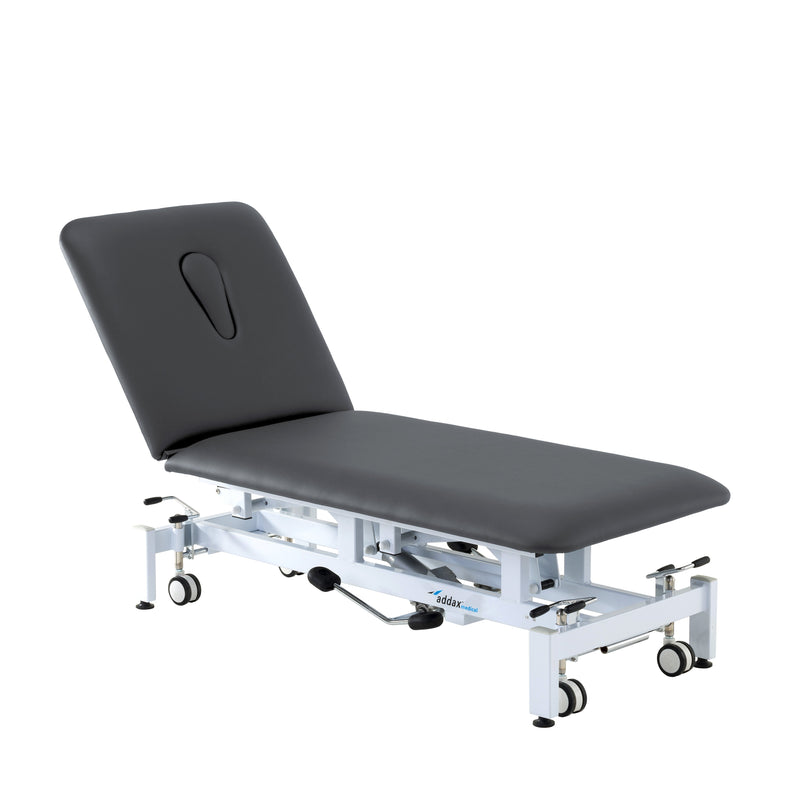Addax Practice Manager Hydraulic Treatment Couch - 2 Sections - Black Shop@PhysioWorld Ltd 