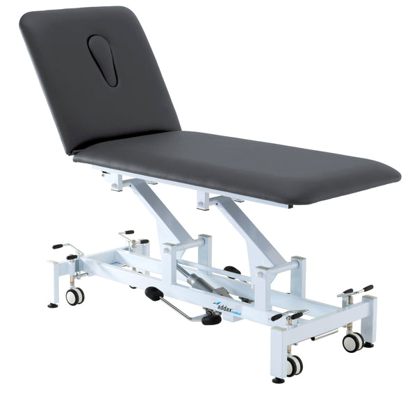 Addax Practice Manager Hydraulic Treatment Couch - 2 Sections - Black Shop@PhysioWorld Ltd 