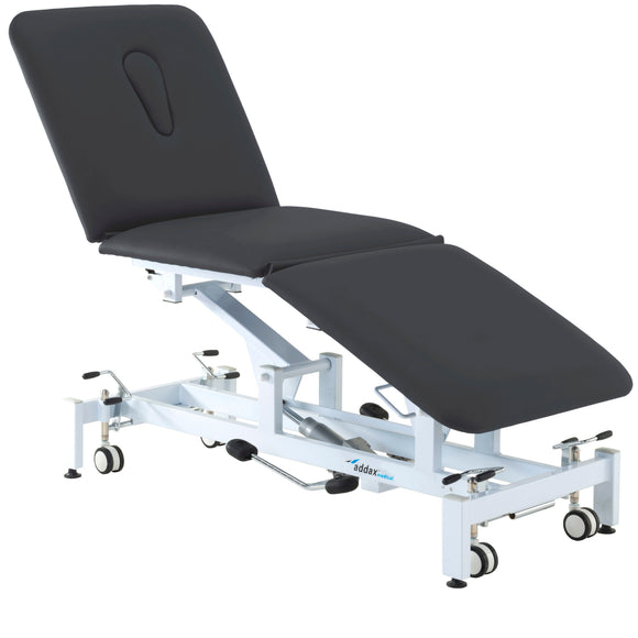 Addax Practice Manager Hydraulic Treatment Couch - 3 Sections - Black Shop@PhysioWorld Ltd 