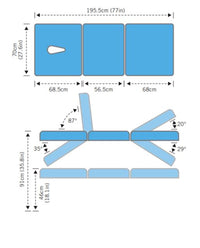 Addax Practice Manager Hydraulic Treatment Couch - 3 Sections - Blue Shop@PhysioWorld Ltd 