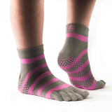PhysioWorld Full Toe Socks - Various Colours PhysioWorld Pink/Grey L 