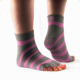 PhysioWorld Half Toe Socks - Various Colours PhysioWorld Pink/Grey Large (9 – 11 UK) 